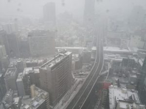snow in shibuya